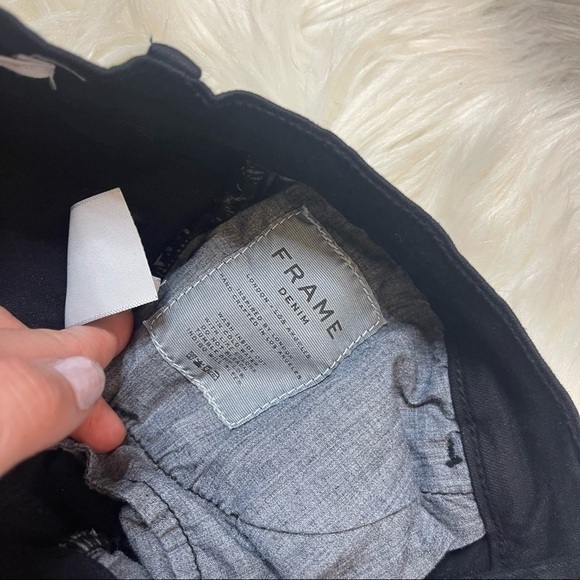Frame Denim Le Skinny De Jeanne in Empire‎ Distressed Raw Hem Jean Black Size 27 - Picture 9 of 12